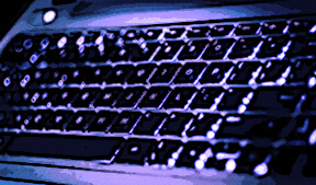 keyboard signified by keyboard with a purple colour